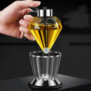 Ölspender, rautenförmige Glas-Ölflasche, Küche, Push-Design, Gewürzflasche